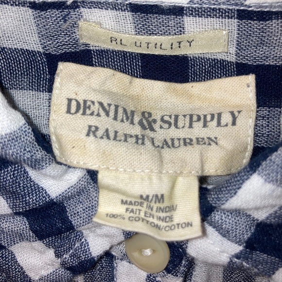 Denim & Supply Ralph Lauren Navy Plaid Shirt​ - Picture 5 of 10
